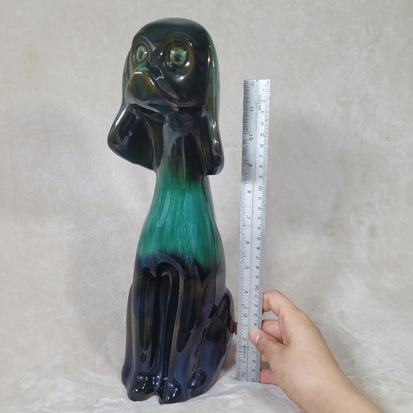 Vintage 14" Blue Mountain Pottery dog puppy hound collectible figure clay decor - Picture 12 of 12